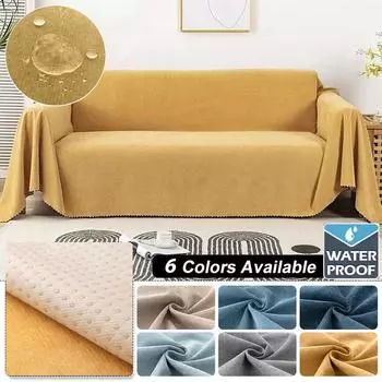 Водонепроницаемое одеяло для дивана, многоцелевой однотонный чехол для мебели, прочный тканевый пылезащитный чехол с защитой от царапин, домашний декор для гостиной S(90x180cm) светло-синий