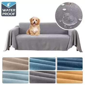 Водонепроницаемое одеяло для дивана, многоцелевой однотонный чехол для мебели, прочный тканевый пылезащитный чехол с защитой от царапин, домашний декор для гостиной 90X180cm тёмно-синий