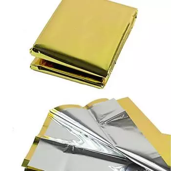 Водонепроницаемое одеяло из фольги для выживания на открытом воздухе, экстренная помощь, тепловое сохранение тепла серебряный