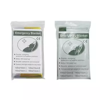 Водонепроницаемое одноразовое термоодеяло для выживания на открытом воздухе в чрезвычайных ситуациях Первая помощь Style A