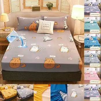 Водонепроницаемое покрывало с принтом, защитный матрас для кровати, простыня, постельное белье с эластичным покрывалом 90 X 200cm Only Sheet
