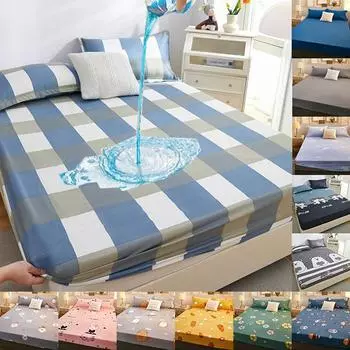 Водонепроницаемое постельное белье с новым принтом, простыня, дышащее хлопковое покрывало, наматрасник, защитный чехол для кровати 90X200cm Only Sheet
