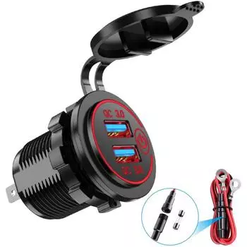 Водонепроницаемое зарядное устройство с переключателем напряжения 12-24 В для транспортных средств, универсальное, прочное, многофункциональное, портативное автомобильное аксесс...