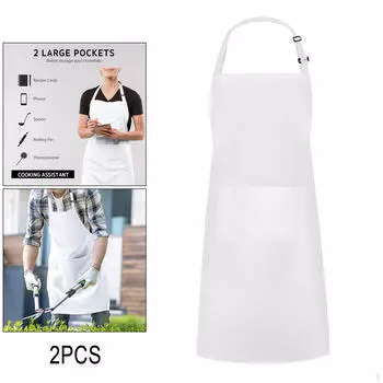Водонепроницаемость с большим карманным кухонным фартуком для женщин, мужчин-поваров, фартуком для рисования барбекю, чёрный