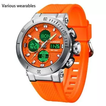 Водонепроницаемые электронные часы для подростков, многофункциональные электронные часы с двойным дисплеем, спортивные часы для студентов и любителей активного отдыха