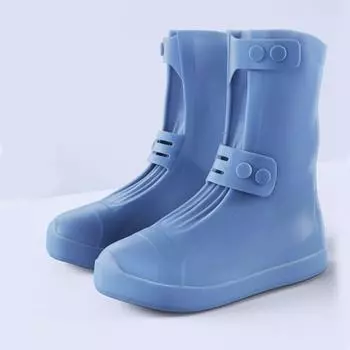 Водонепроницаемые бахилы, нескользящие, износостойкие, мужские утолщенные непромокаемые ботинки, непромокаемые сапоги для взрослых, бахилы 34-36 синий