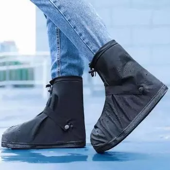 Водонепроницаемые бахилы, пескозащитные чехлы для зимних ботинок для мужчин и женщин, нескользящие бахилы, защита от дождя, многоразовые S чёрный
