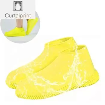 Водонепроницаемые бахилы, силиконовые защитные чехлы для обуви унисекс, непромокаемые сапоги для дома и улицы, в дождливые дни, многоразовые складные бахилы S белый