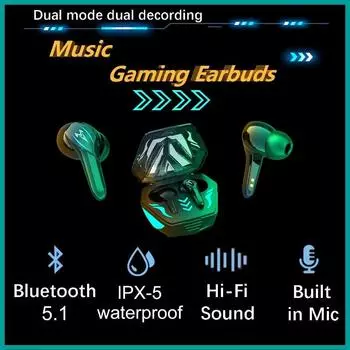 Водонепроницаемые беспроводные наушники IPX-4, игровые Bluetooth-наушники с низкой задержкой, Tws-гарнитура, зарядные игровые наушники Tws с типом c