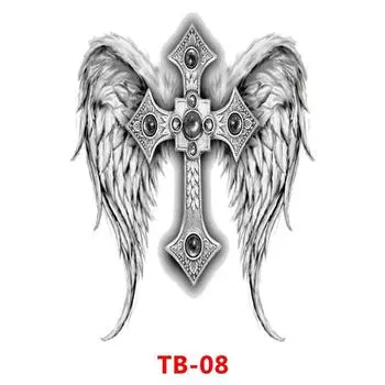 Водонепроницаемые Большие Татуировки на Всю Спину Грудь Большие Наклейки Тату Рыба Волк Тигр Дракон Фея Временные Флэш-Татуировки Крутые Мужские Женские