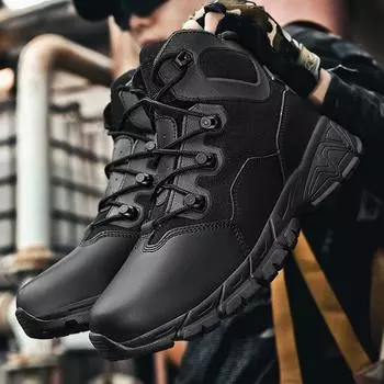 Водонепроницаемые ботинки для походов на открытом воздухе, мужские походные ботинки для кемпинга, походы, кожаные кроссовки для скалолазания и тактики 39 жёлтый