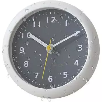 Водонепроницаемые часы для душа в ванной, бесшумные серые маленькие настенные часы, присоска, диаметр 5,5 дюймов, для кухни, ванной комнаты, бассейна, душа, улицы белый