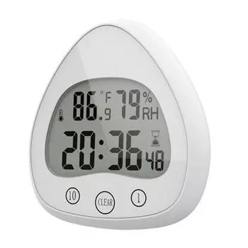 Водонепроницаемые часы и таймер для ванной комнаты, цифровые водостойкие будильники для душа с присоской для ванной комнаты белый