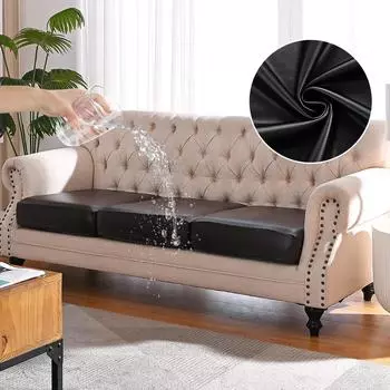 Водонепроницаемые Чехлы для диванных подушек из искусственной кожи, чехол для углового дивана, эластичный чехол для кресла, защита домашних животных, защитный чехол на 1/2/3/4 места Normal Size (S)-1pc серый