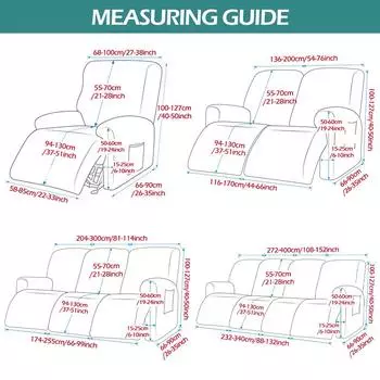 Водонепроницаемые чехлы для диванов-реклайнеров, высокоэластичные чехлы для кресел-реклайнеров Lazy Boy, мягкие противоскользящие чехлы для кресел-реклайнеров для дома 1 Seat (27-38in) серый