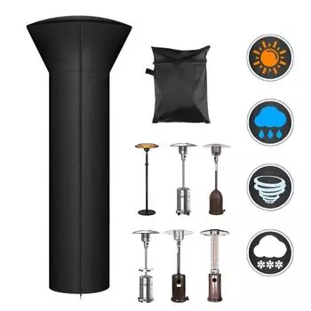 Водонепроницаемые чехлы для уличных обогревателей, чехол для зонта, защита садовой мебели, универсальный пылезащитный чехол с застежкой-молнией и сумкой для хранения