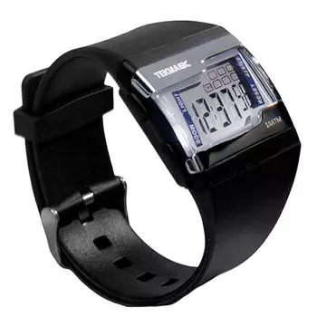 Водонепроницаемые цифровые часы 10ATM с множеством функций для плавания и дайвинга, секундомером, будильником, календарем и подсветкой (черный)