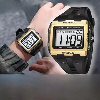 Водонепроницаемые цифровые спортивные часы для пересечения границ: Многофункциональная студенческая модель null зелёный/коричневый