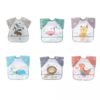 Водонепроницаемые детские нагрудники без рукавов с героями мультфильмов, детские нагрудники для ужина, чехлы для одежды