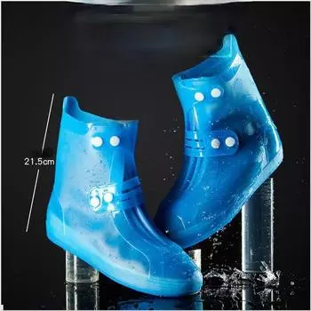 Водонепроницаемые дождевые сапоги для улицы, утепленные износостойкие и нескользящие дождевые сапоги S синий