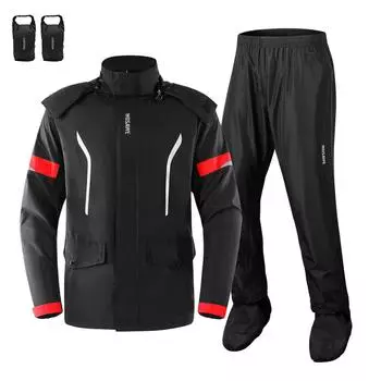 Водонепроницаемые дышащие велосипедные штаны-дождевик, комплект для езды на велосипеде на открытом воздухе EU-M чёрный