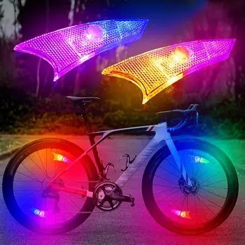 Водонепроницаемые фонари для велосипедных колес, декоративные фонари для рамы горного велосипеда, фонари для спиц велосипеда, фонари для ночной езды на велосипеде, клапанная лампа разноцветный