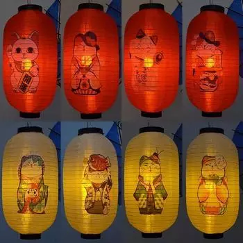 Водонепроницаемые фонарики Lucky Cat в японском стиле Саке Изакая Суши Ламиан Лапша Кухня Ресторан Реклама Праздник Декоративный 10inch