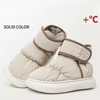 Водонепроницаемые хлопковые тапочки для женщин, зимние сапоги для улицы, предметы интерьера, плюшевые теплые тапочки для пар после родов, хлопковая обувь 39 baby голубой