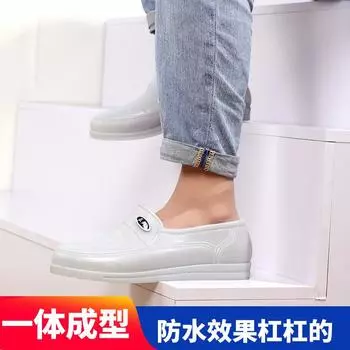 Водонепроницаемые и нескользящие низкие рабочие резиновые ботинки для страхования труда строительные рабочие резиновые ботинки из говяжьей жилы резиновые ботинки для защиты от дождя мягкие резиновые почтовые строительные ботинки 35