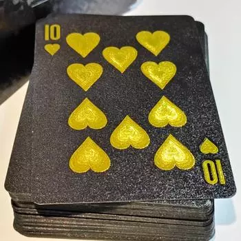 Водонепроницаемые игральные карты Black Diamond с набором многогранных костей — идеально подходят для фокусов и настольных игр чёрный