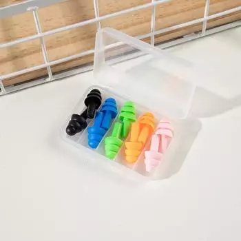 Водонепроницаемые изоляционные комфортные беруши для плавания с шумоподавлением для сна, 5 пар цветных мягких силиконовых беруш