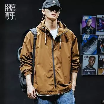 Водонепроницаемые куртки для мальчиков, свободные модные топы Dopamine с капюшоном, куртки с длинными рукавами M