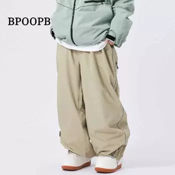 Водонепроницаемые лыжные брюки Southern Little Potato Unisex - свободный крой для активного отдыха и повседневной носки M чёрный