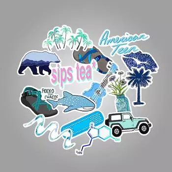 Водонепроницаемые маленькие свежие 50 шт. граффити наклейки чемодан блокнот скутер наклейка