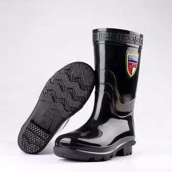 Водонепроницаемые, масляно-кислотостойкие, небезопасные, пластиковые, ПВХ, резиновые сапоги для мужчин, резиновые сапоги оптом, Wellington 40 чёрный