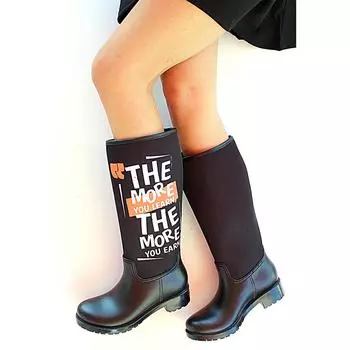 Водонепроницаемые модные женские резиновые сапоги с принтом