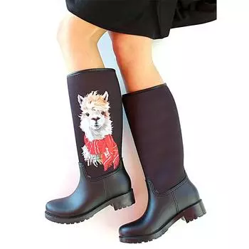 Водонепроницаемые модные женские резиновые сапоги с принтом В20656