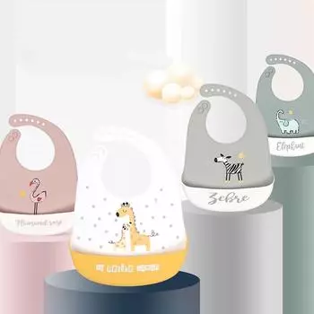 Водонепроницаемые мягкие силиконовые нагрудники для малышей с милым мультяшным принтом в виде короны, детские товары для кормления, регулируемый детский нагрудник для девочек и мальчиков