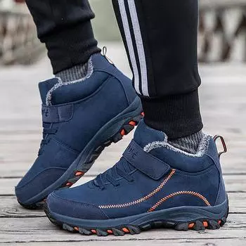 Водонепроницаемые мужские ботинки, теплые плюшевые зимние ботинки для снега, мужские ботильоны, женские ботинки для пар, защитная обувь больших размеров 46