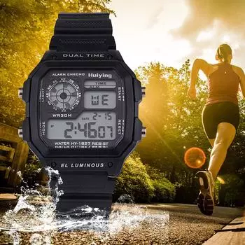 Водонепроницаемые мужские многофункциональные светодиодные электронные часы Dual e Personality