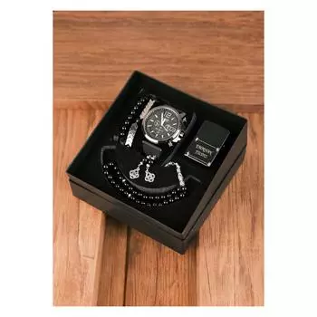Водонепроницаемые мужские наручные часы с зажигалкой, четки и браслет