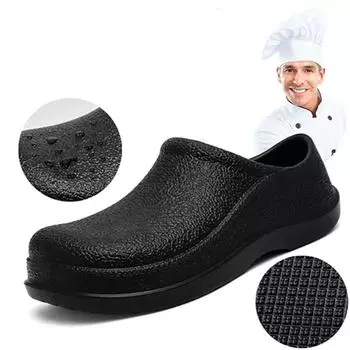 Водонепроницаемые мужские туфли для шеф-повара, легкие повседневные тапочки, обувь для врачей и медсестер, модные сандалии Eva Garden, пляжная акваобувь 40 чёрный