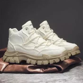 Водонепроницаемые мужские защитные рабочие ботинки, повседневная обувь для мужчин, для походов, приключений, спорта, мужские ботинки с толстой подошвой, новая мода 39 бежевый