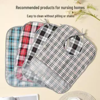 Водонепроницаемые нагрудники для еды для пожилых людей с карманом для еды и слюны medium красный