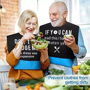 Водонепроницаемые нагрудники для взрослых мужчин с улавливателем крошек со смешным текстом, черные, легко моющиеся, легкие, для защиты одежды во время еды
