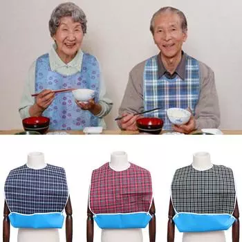 Водонепроницаемые нагрудники для взрослых, нагрудники для пожилых людей, регулируемые, носимые, для кормления и ужина синий