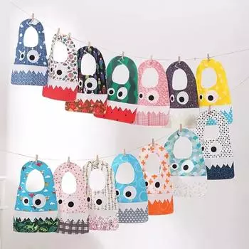 Водонепроницаемые нагрудники Monster с большими глазами, хлопковые детские нагрудники, бандана, ткань для отрыжки для младенцев