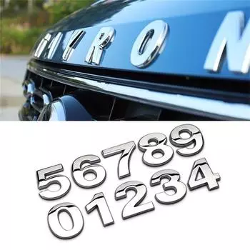 Водонепроницаемые наклейки на автомобиль, 3D-наклейки, наклейки с буквами и цифрами, автомобильные наклейки, металлические наклейки с алфавитом A