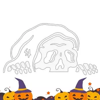 Водонепроницаемые наклейки на автомобиль Водонепроницаемые наклейки на Хэллоуин с изображением скелета Реалистичные наклейки с изображением черепа ужасов Готическое украшение для автомобиля для путешествий