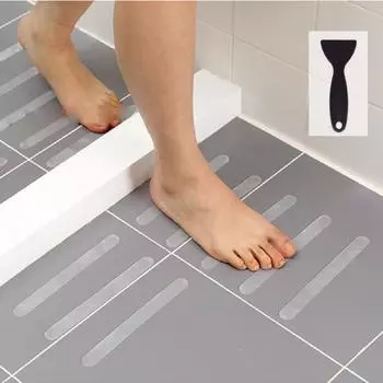 Водонепроницаемые наклейки на стельку для пола в ванной комнате Противоскользящие полоски для безопасности в ванной Лента для детей и малышей Противоскользящие наклейки 2x20cm 5pcs